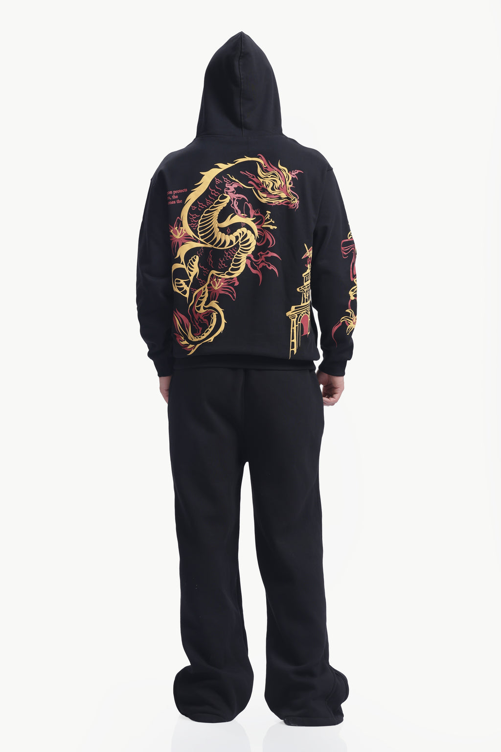 JET BLACK DRAGON HOODIE