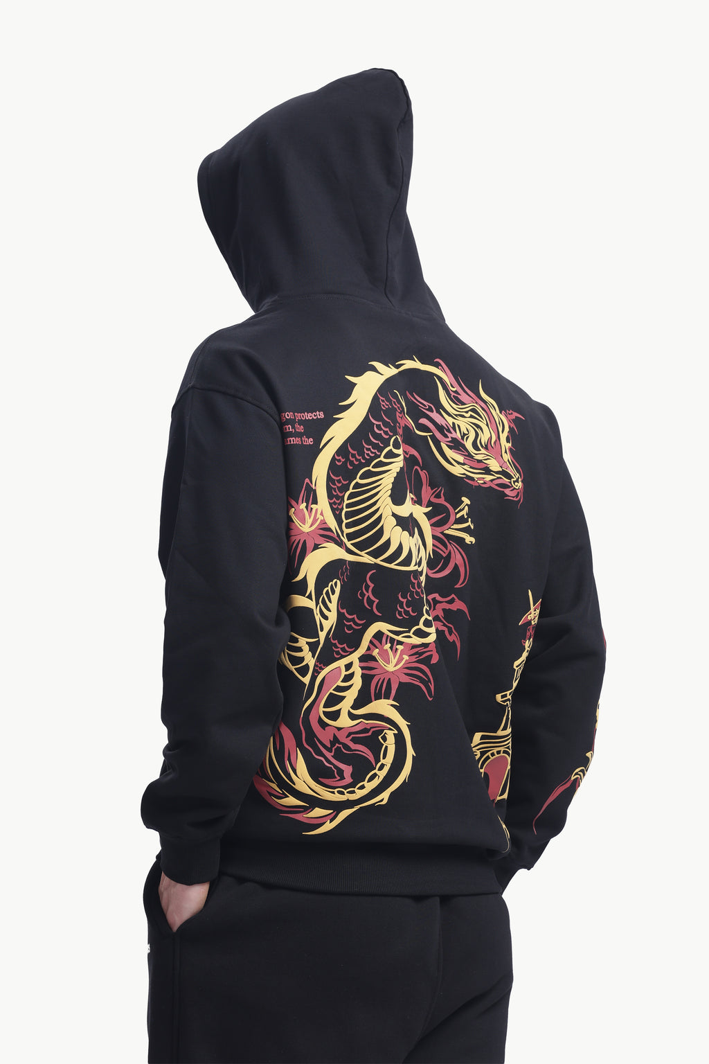 JET BLACK DRAGON HOODIE