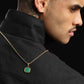 Square Signet Necklace - Emerald Green