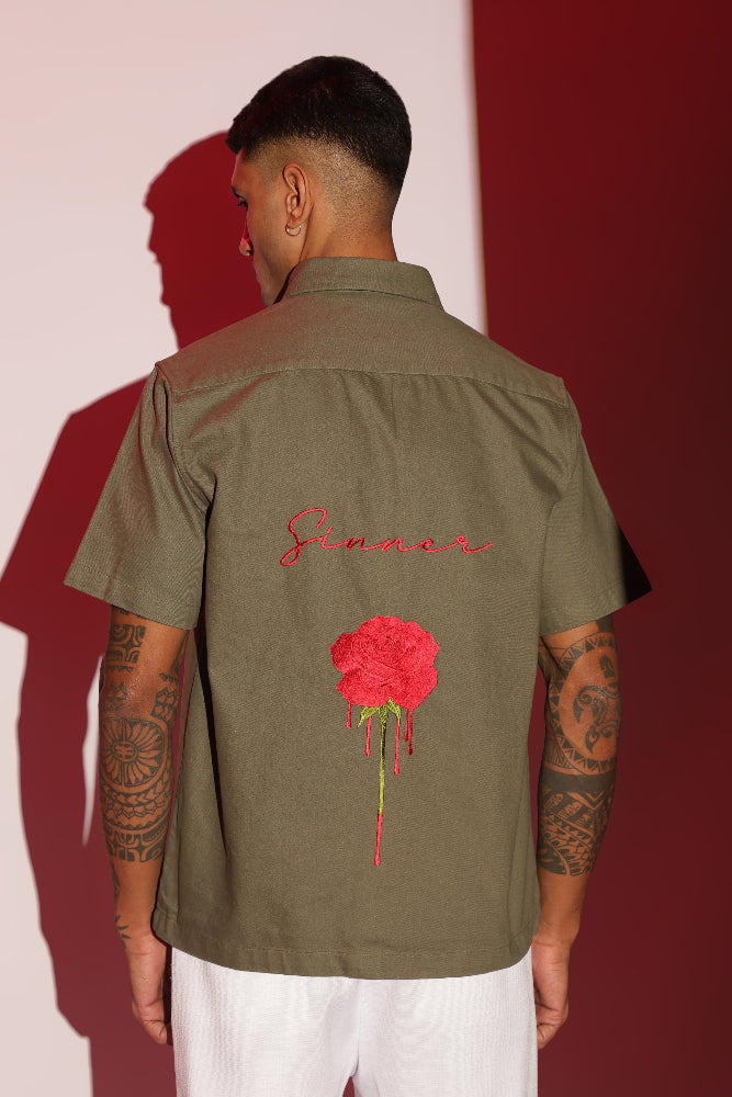 Sinner Embroidery Boxy fit Shirt