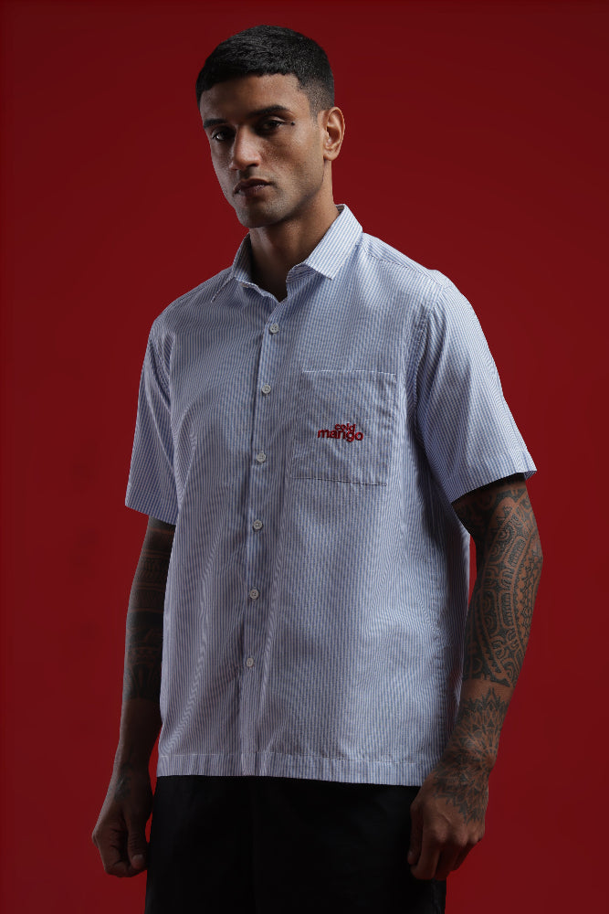 Blue Stripped Boxy Fit Shirt