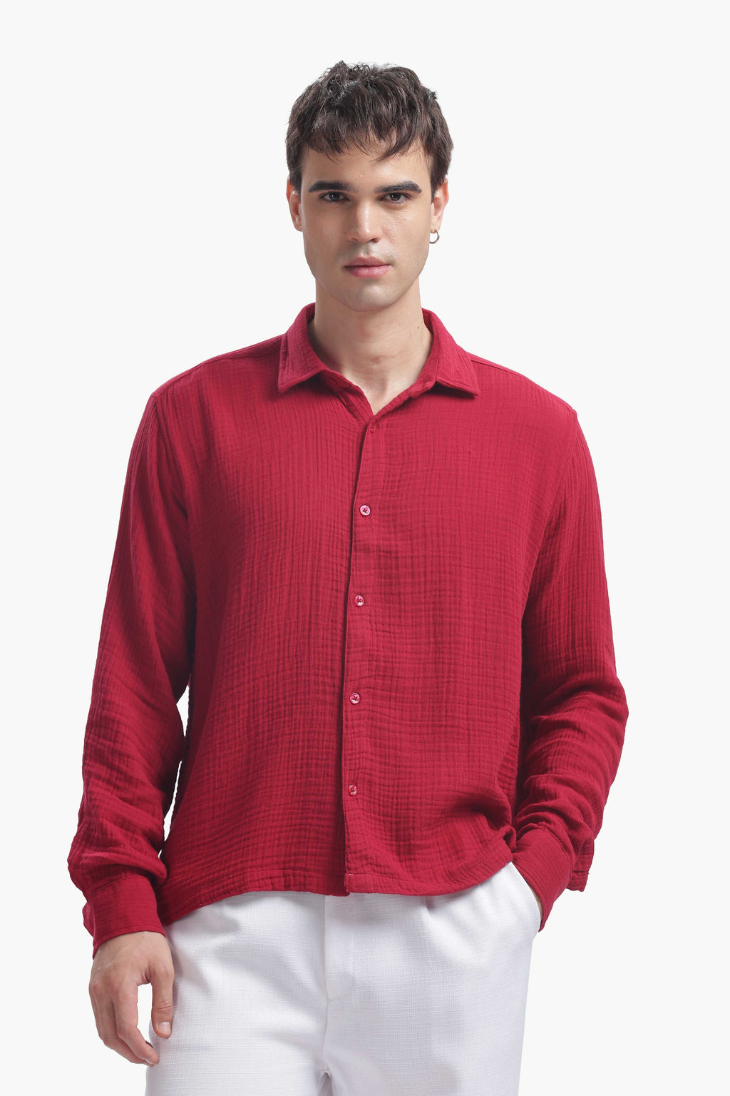 Cranberry Gauze Luxe Shirt