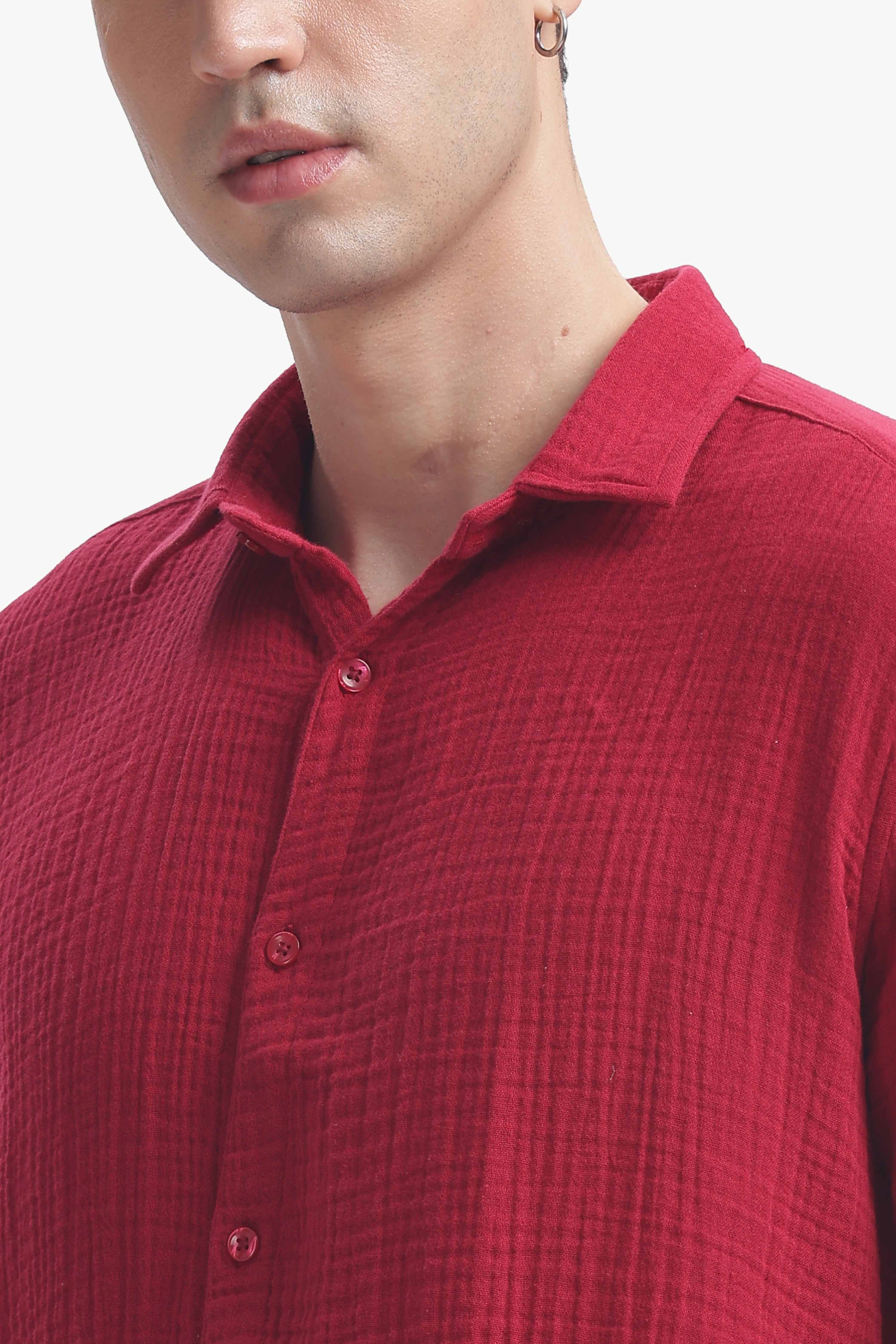 Cranberry Gauze Luxe Shirt