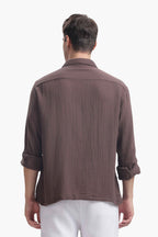 Chocolate Brown Gauze Luxe Shirt