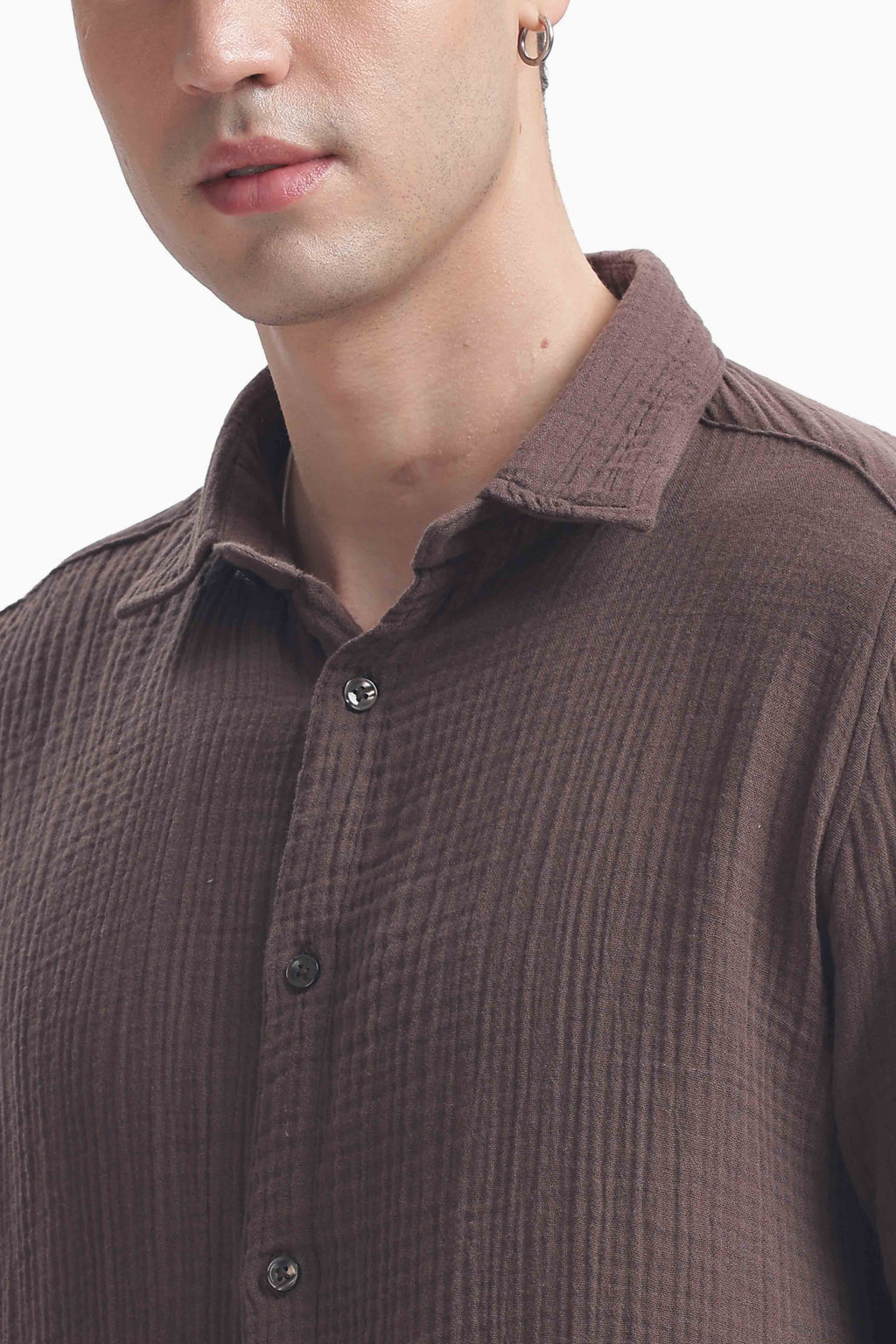 Chocolate Brown Gauze Luxe Shirt