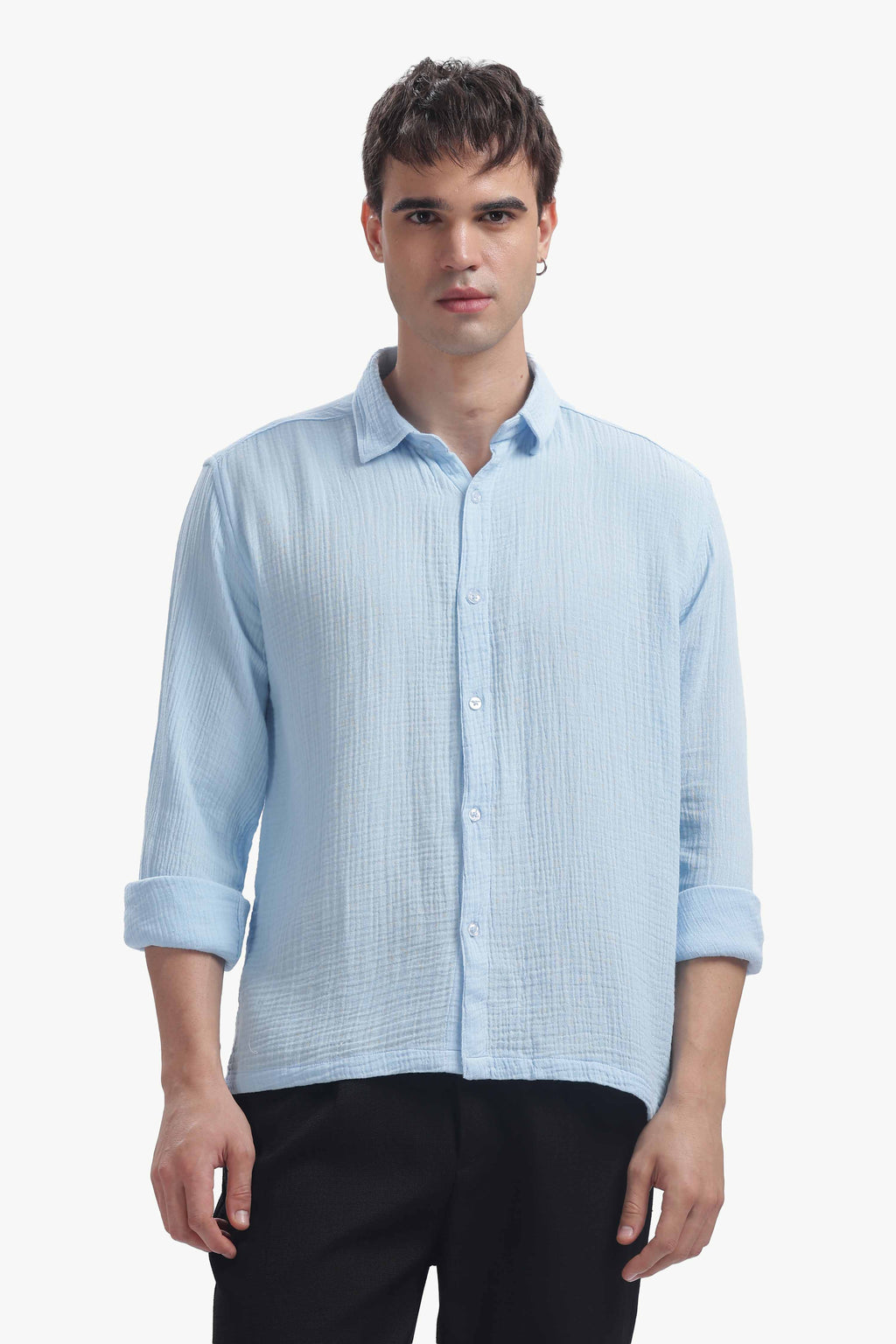 Powder Blue Gauze Luxe Shirt