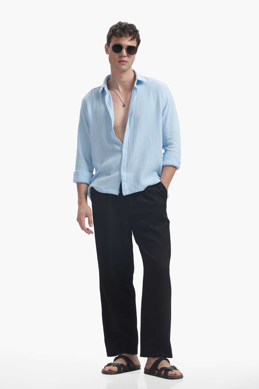 Powder Blue Gauze Luxe Shirt