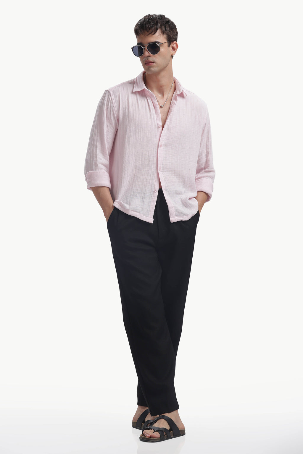Baby Pink Gauze Luxe Shirt