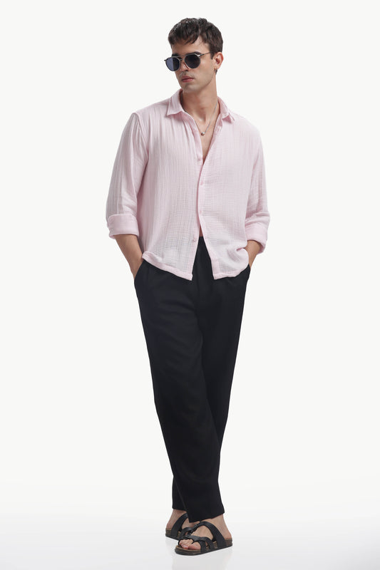 Baby Pink Gauze Luxe Shirt