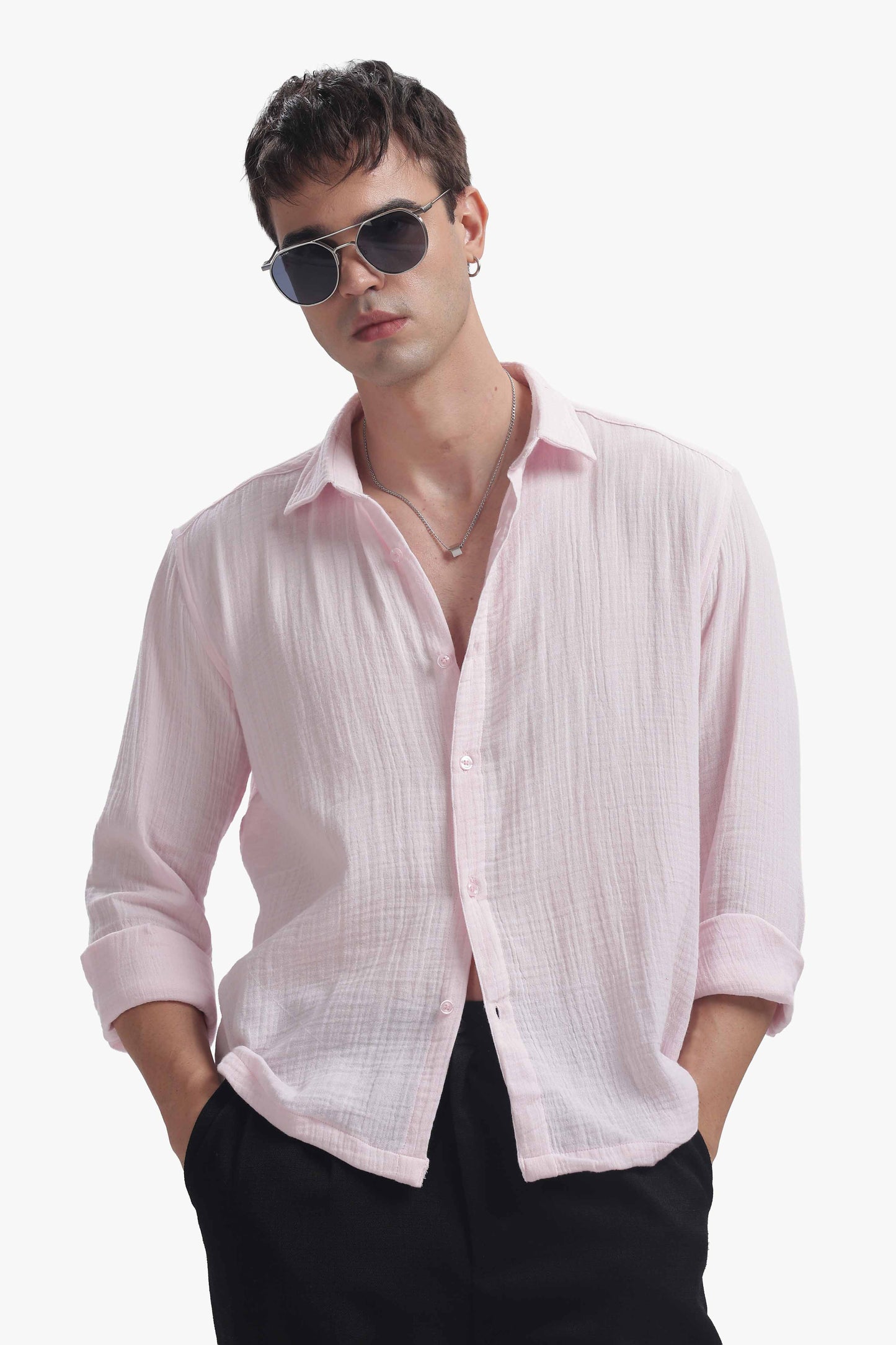 Baby Pink Gauze Luxe Shirt