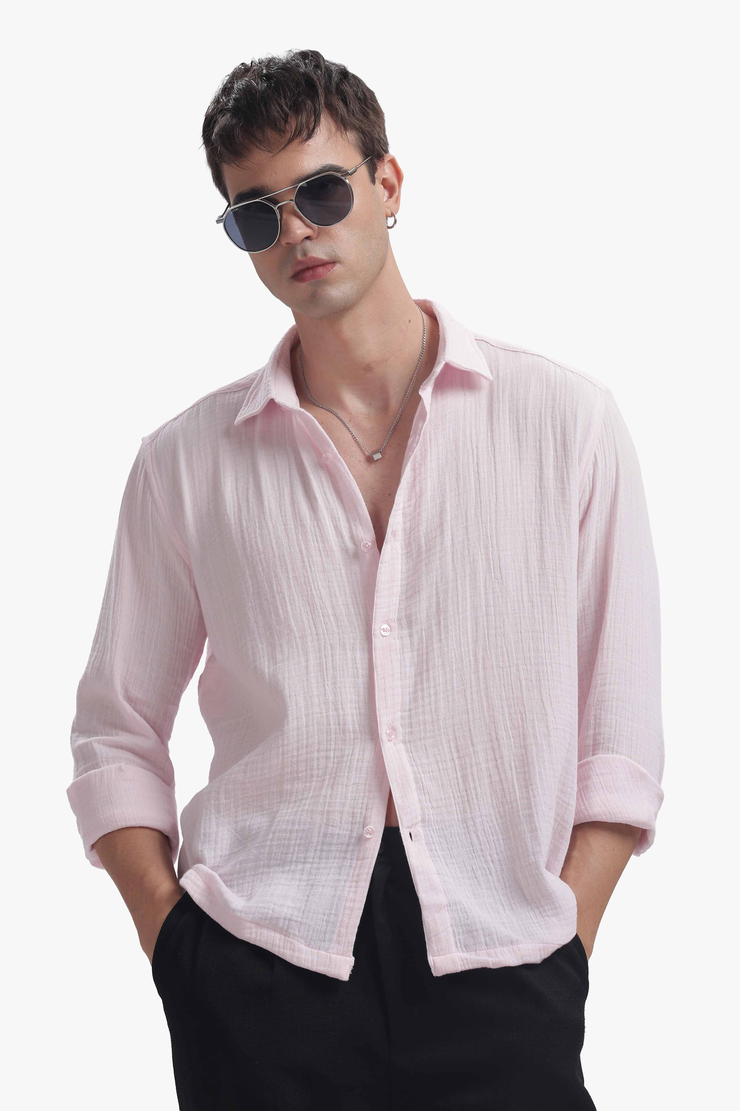 Baby Pink Gauze Luxe Shirt