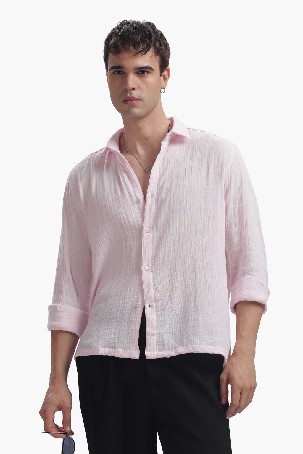 Baby Pink Gauze Luxe Shirt