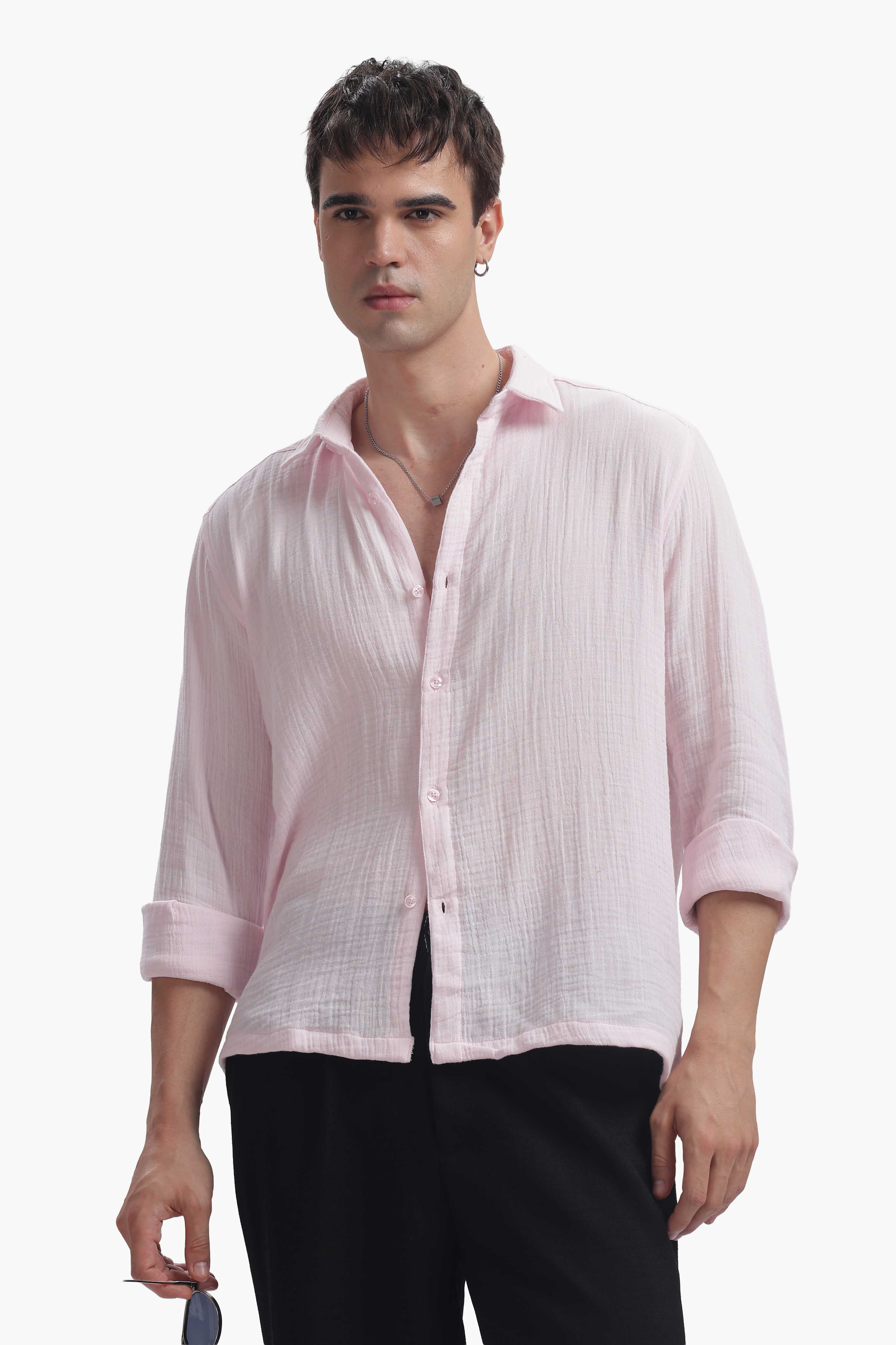 Baby Pink Gauze Luxe Shirt