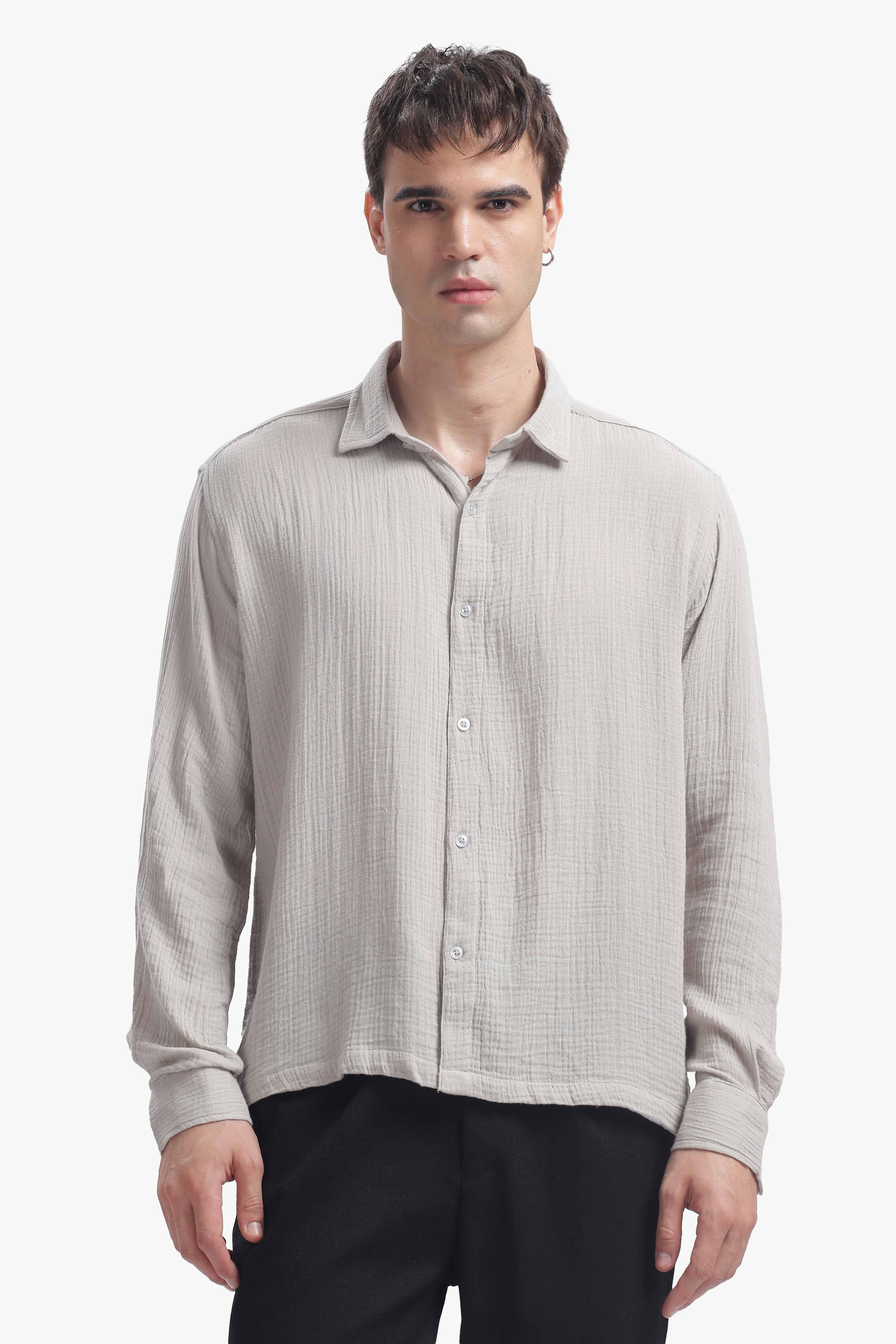 Light Gray Gauze Luxe Shirt