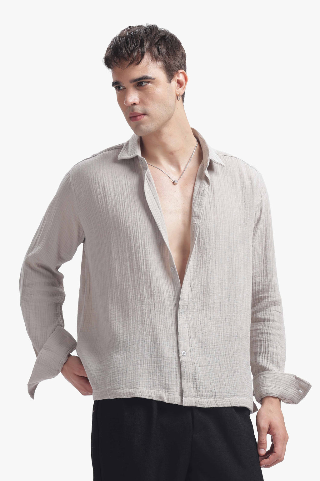 Light Gray Gauze Luxe Shirt