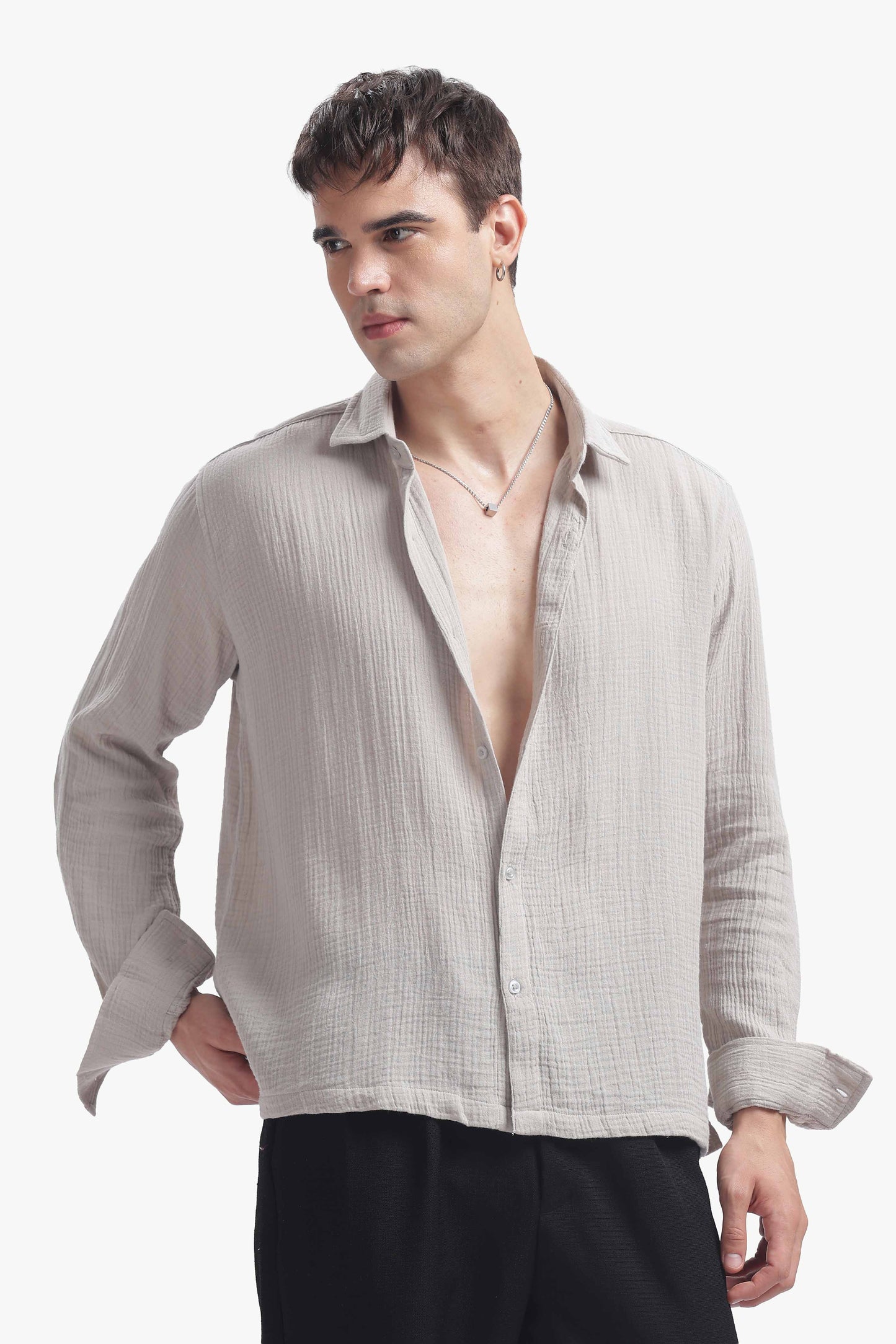Light Gray Gauze Luxe Shirt