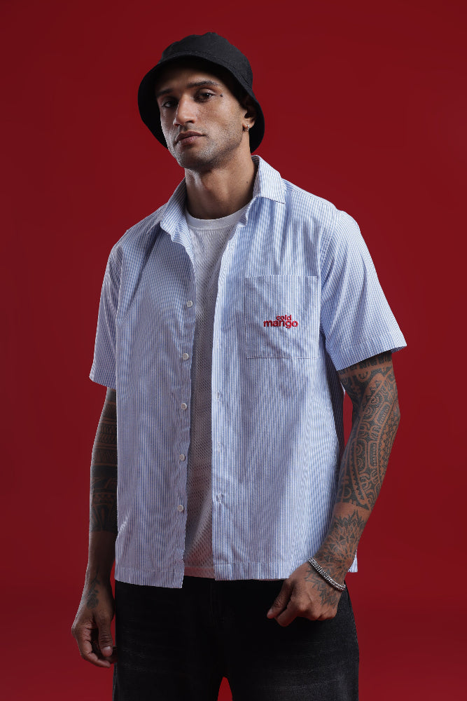 Blue Stripped Boxy Fit Shirt