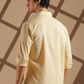 Beige Linen blended button down shirt