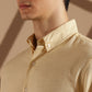 Beige Linen blended button down shirt