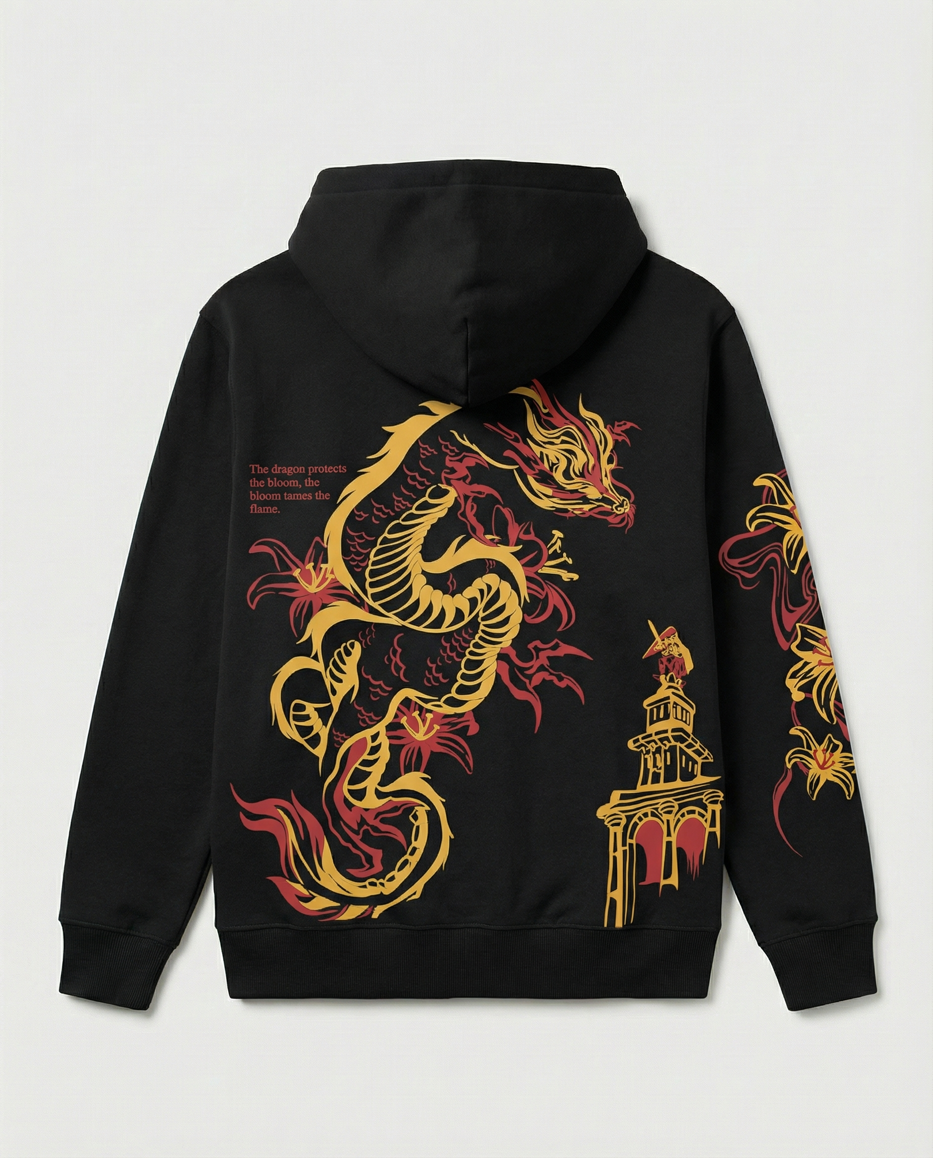 JET BLACK DRAGON HOODIE