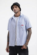 Blue Stripped Boxy Fit Shirt