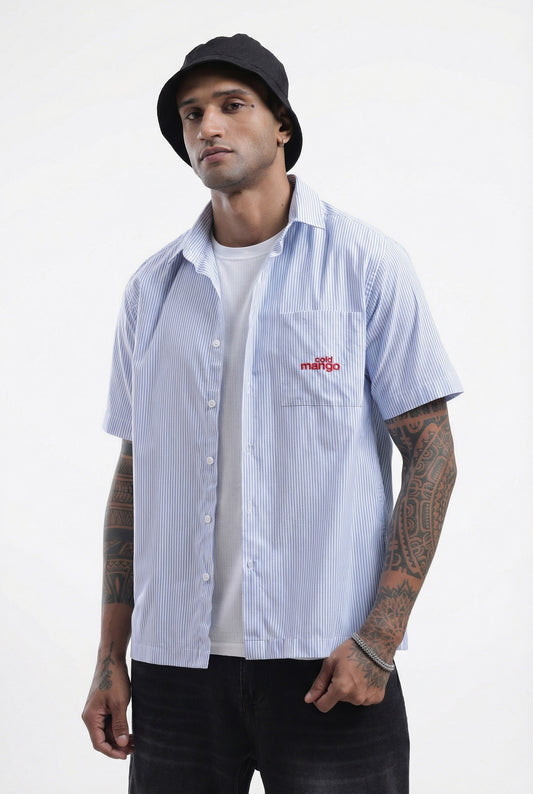 Blue Stripped Boxy Fit Shirt