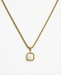 Square Pearl Signet Necklace
