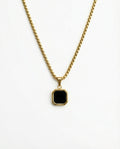 Square Black Signet Necklace